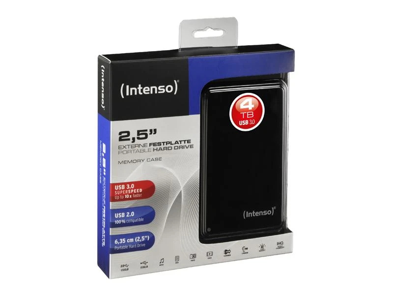 Kietasis diskas HDD Intenso MemoryCase 2,5'' 4TB, USB 3.0, Juodas