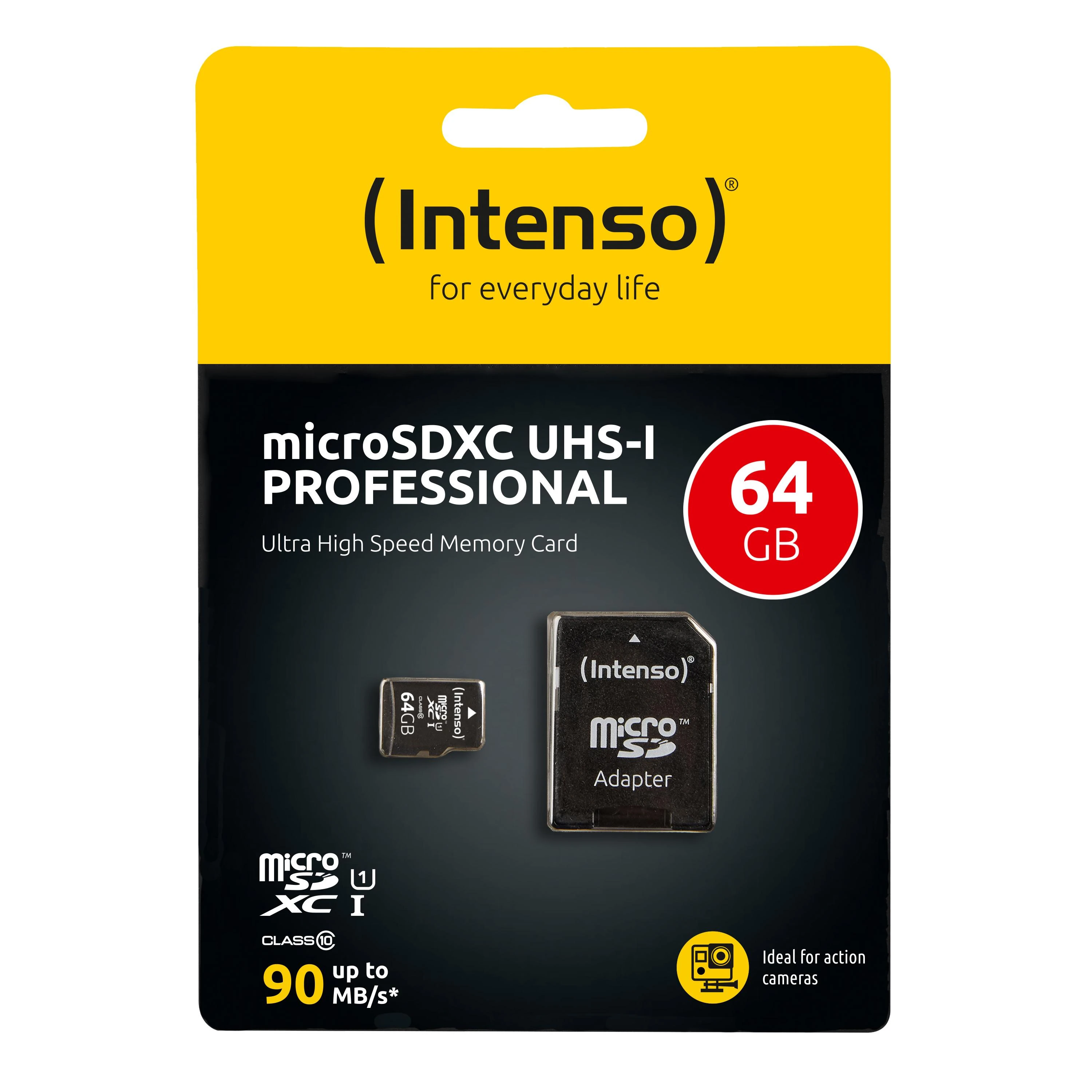 „Intenso Professional Micro SDXC“ 64 GB 10 klasės UHS-I/U1 kortelė (3433490)