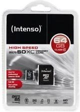 Atminties kortelė INTENSO 3413490 Intenso micro SD 64GB SDXC kortelė, 10 klasė