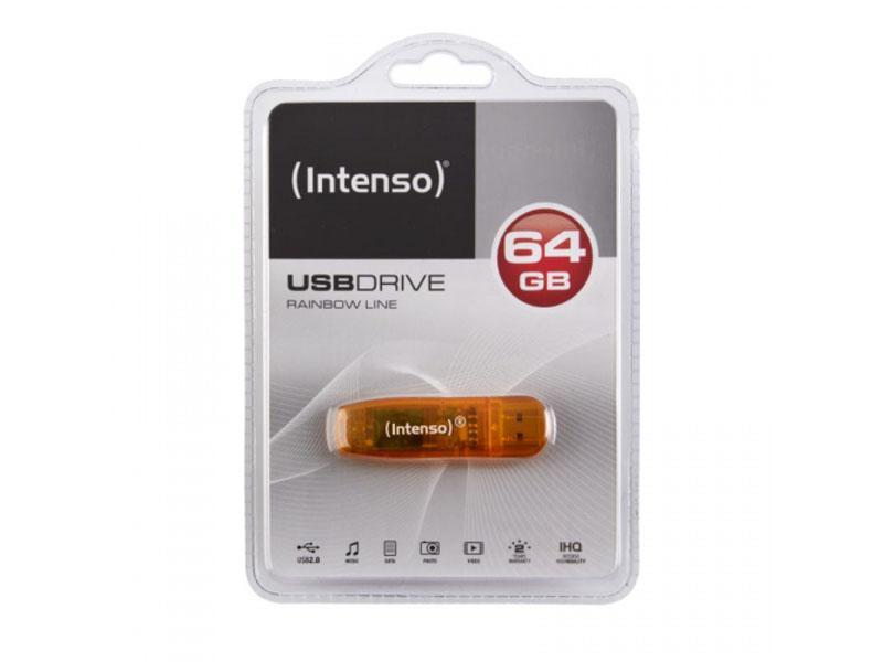 INTENSO 3502490 Intenso USB atmintinė RAINBOW LINE Oranžinė 64GB