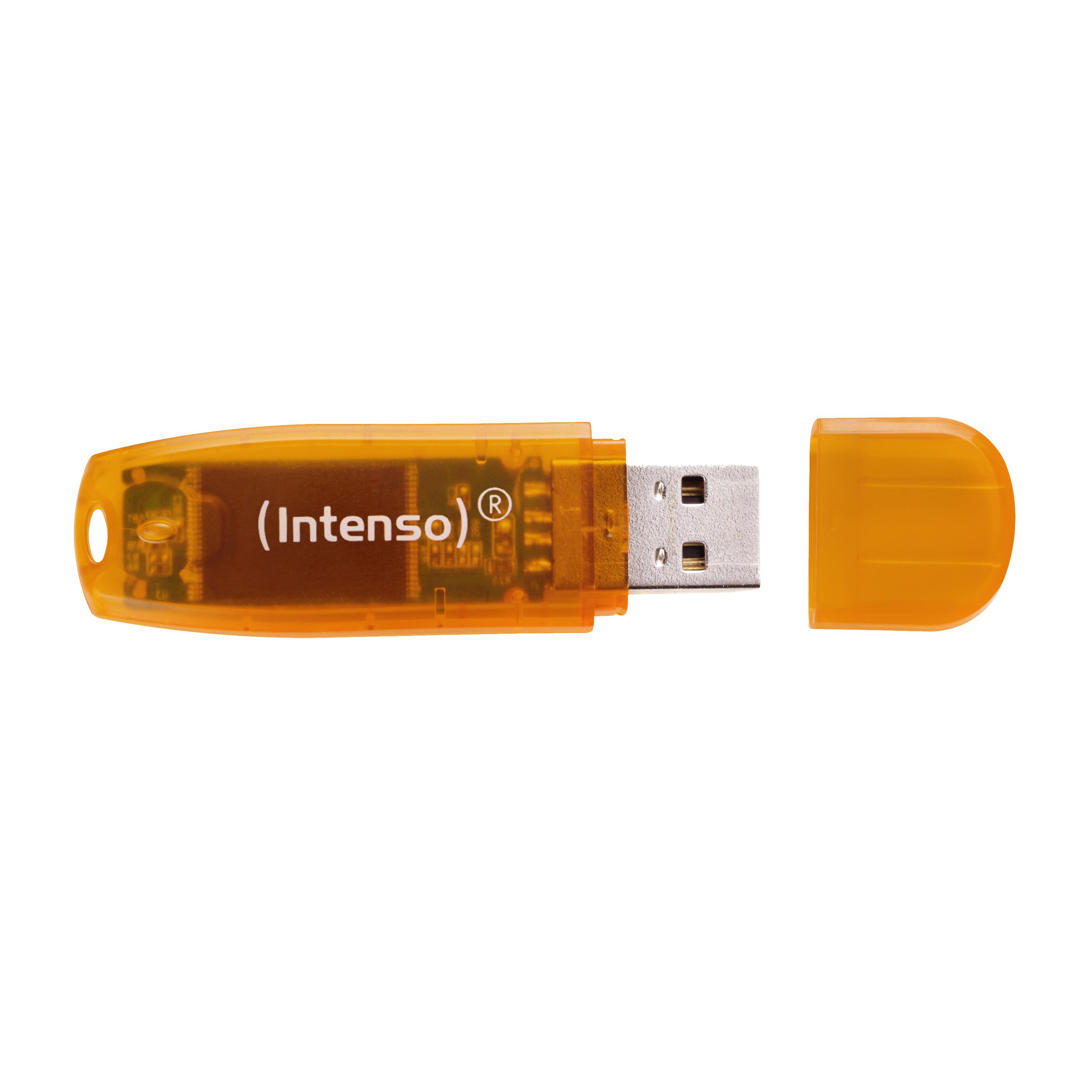 INTENSO 3502490 Intenso USB atmintinė RAINBOW LINE Oranžinė 64GB