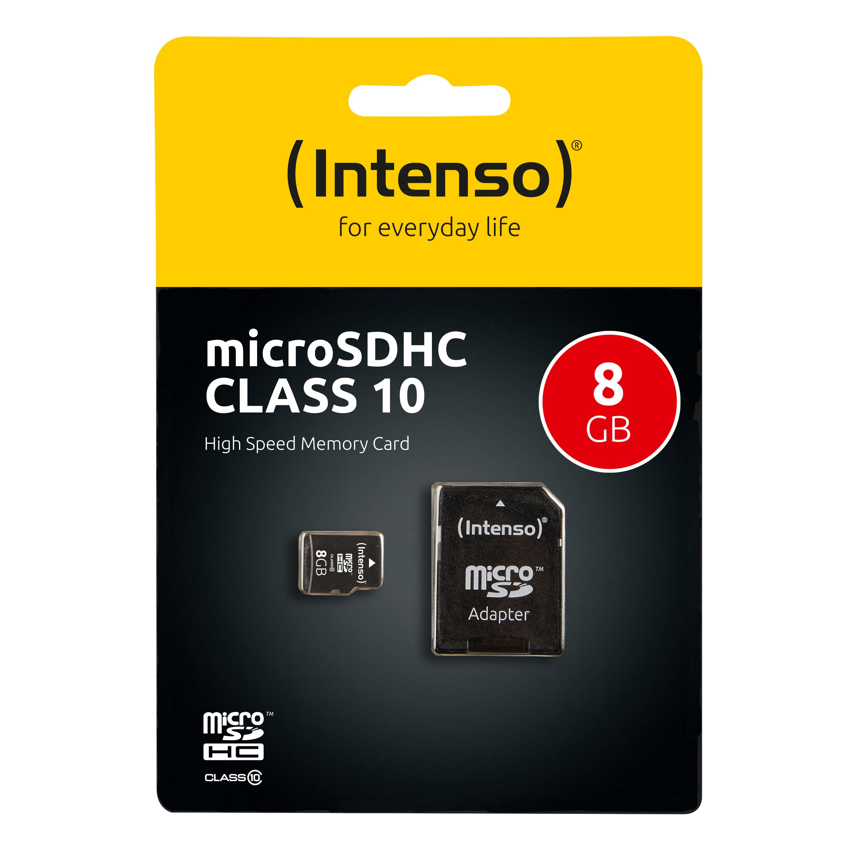 Atminties kortelė Intenso Micro SDHC 8GB Class10 3413460