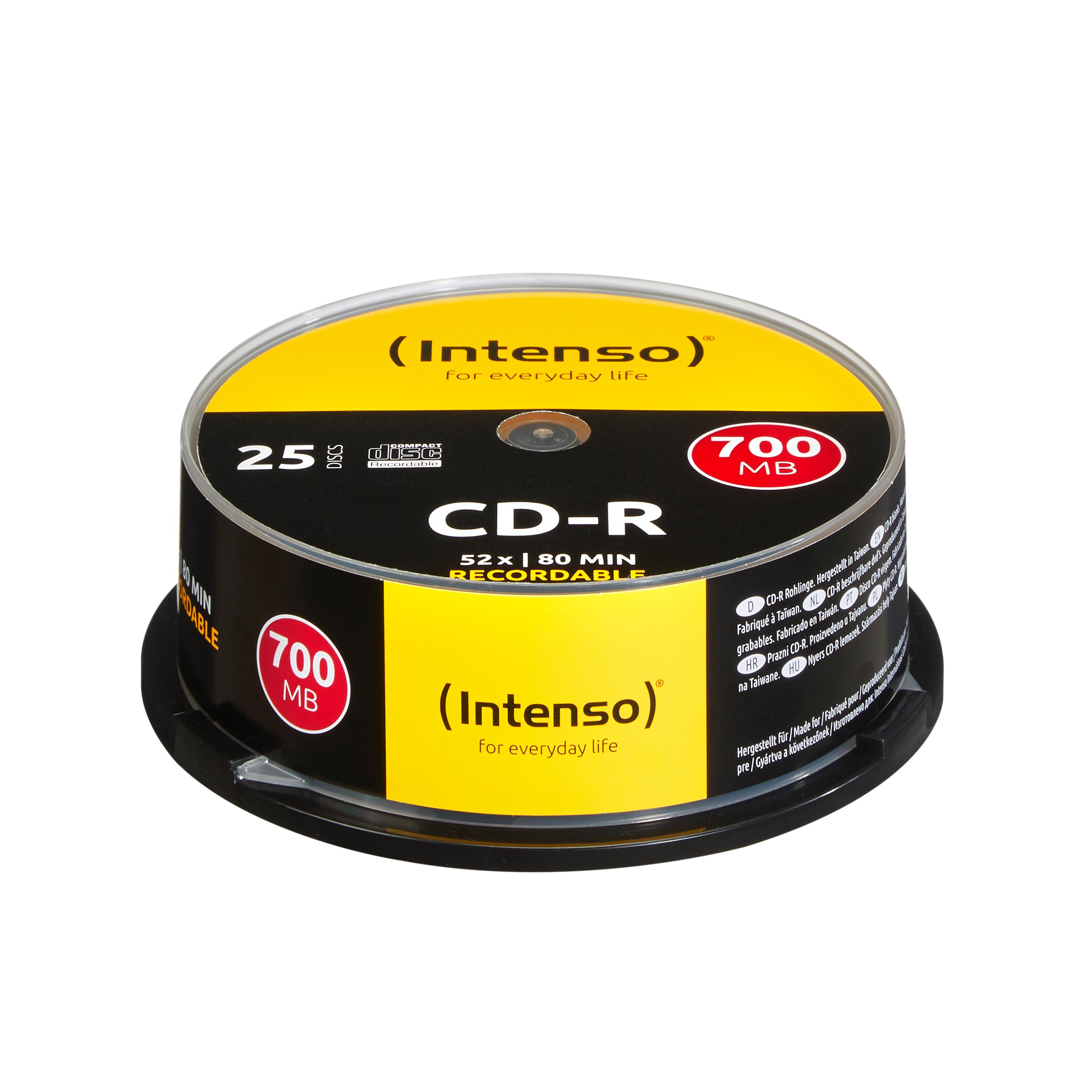 1x25 Intenso CD-R 80 / 700 MB 52x greitis, "Cakebox" velenas