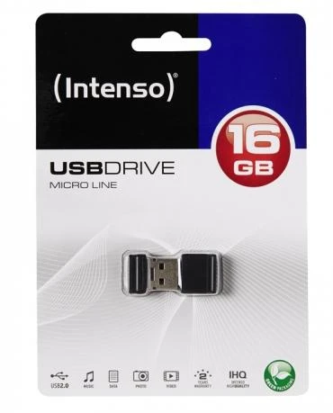 STICK 16GB USB 2.0 Intenso 3500470 Micro Line Juodas