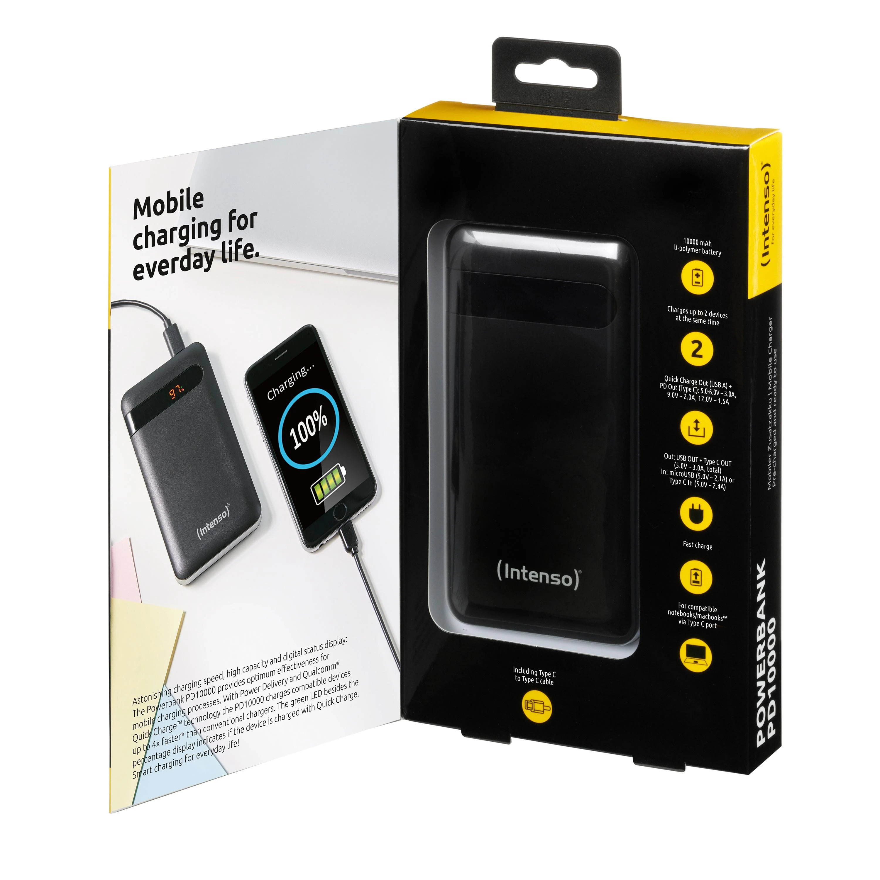 Intenso Išorinė baterija USB 10000MAH antracito spalvos 7332330 Intensyvus