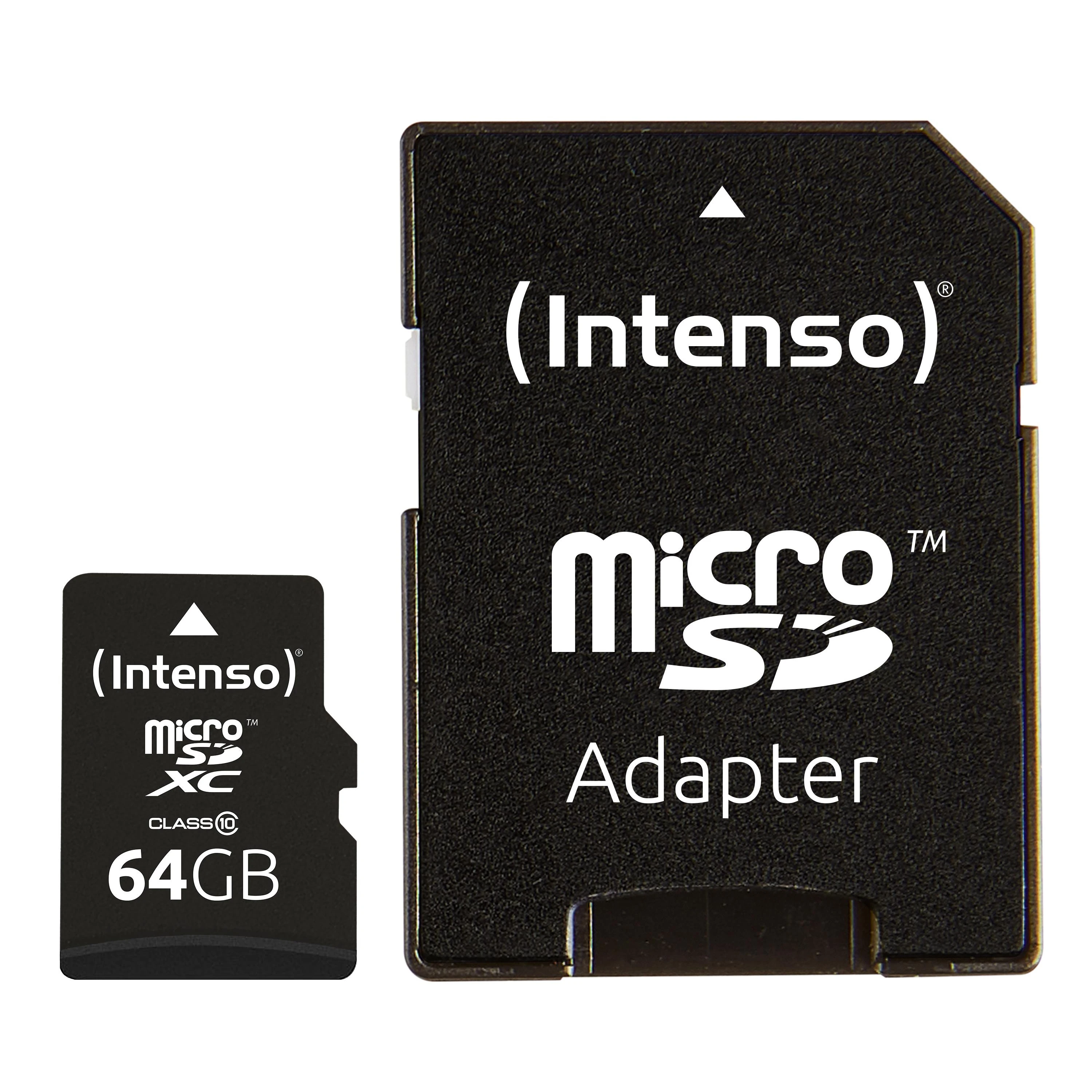 Atminties kortelė INTENSO 3413490 Intenso micro SD 64GB SDXC kortelė, 10 klasė