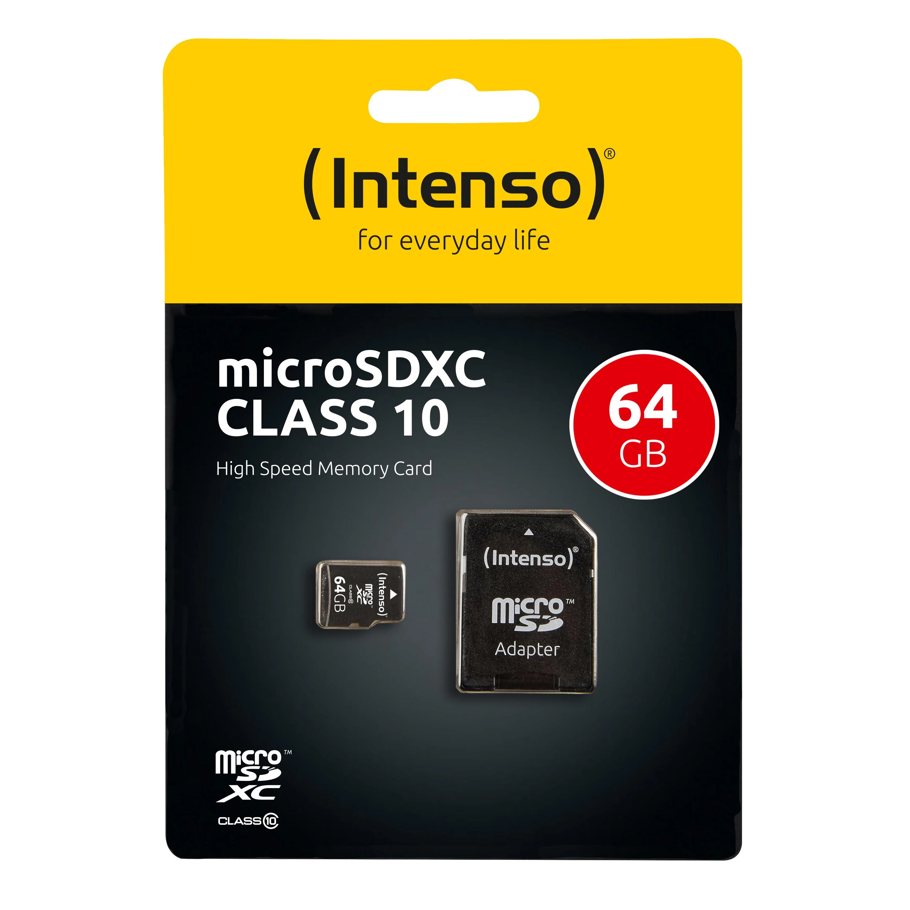 Atminties kortelė INTENSO 3413490 Intenso micro SD 64GB SDXC kortelė, 10 klasė