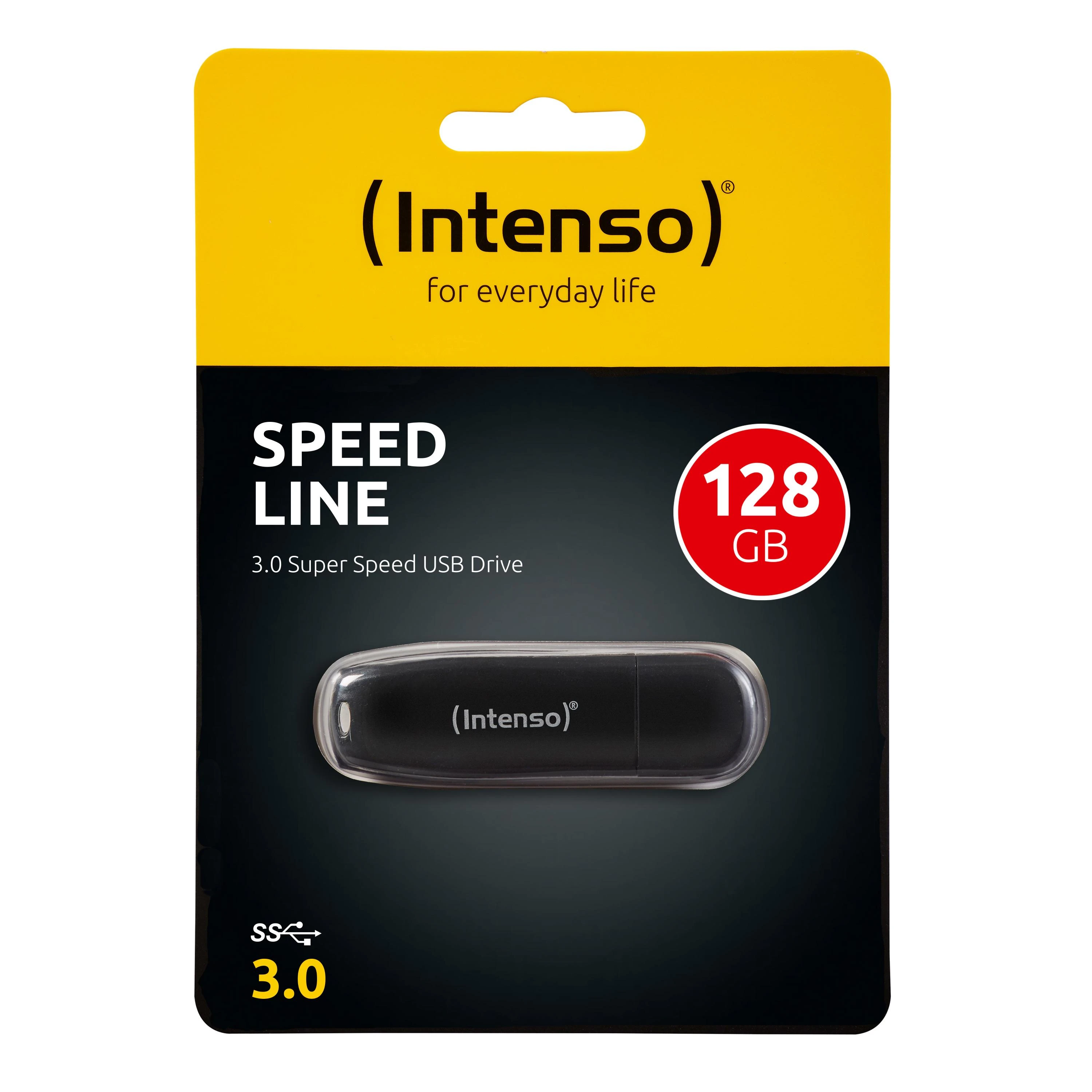 USB atmintinė 128GB USB 3.0 Intenso 3533491 Speed Line Juodas
