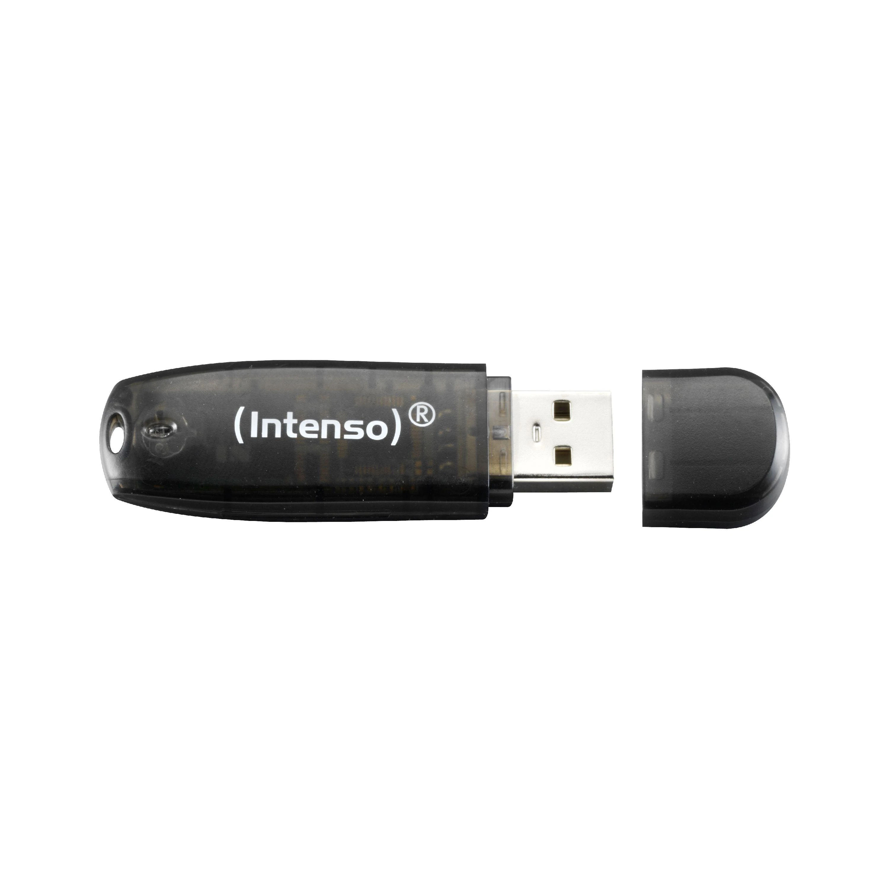 STICK 16GB 2.0 Intenso Rainbow Line juodas