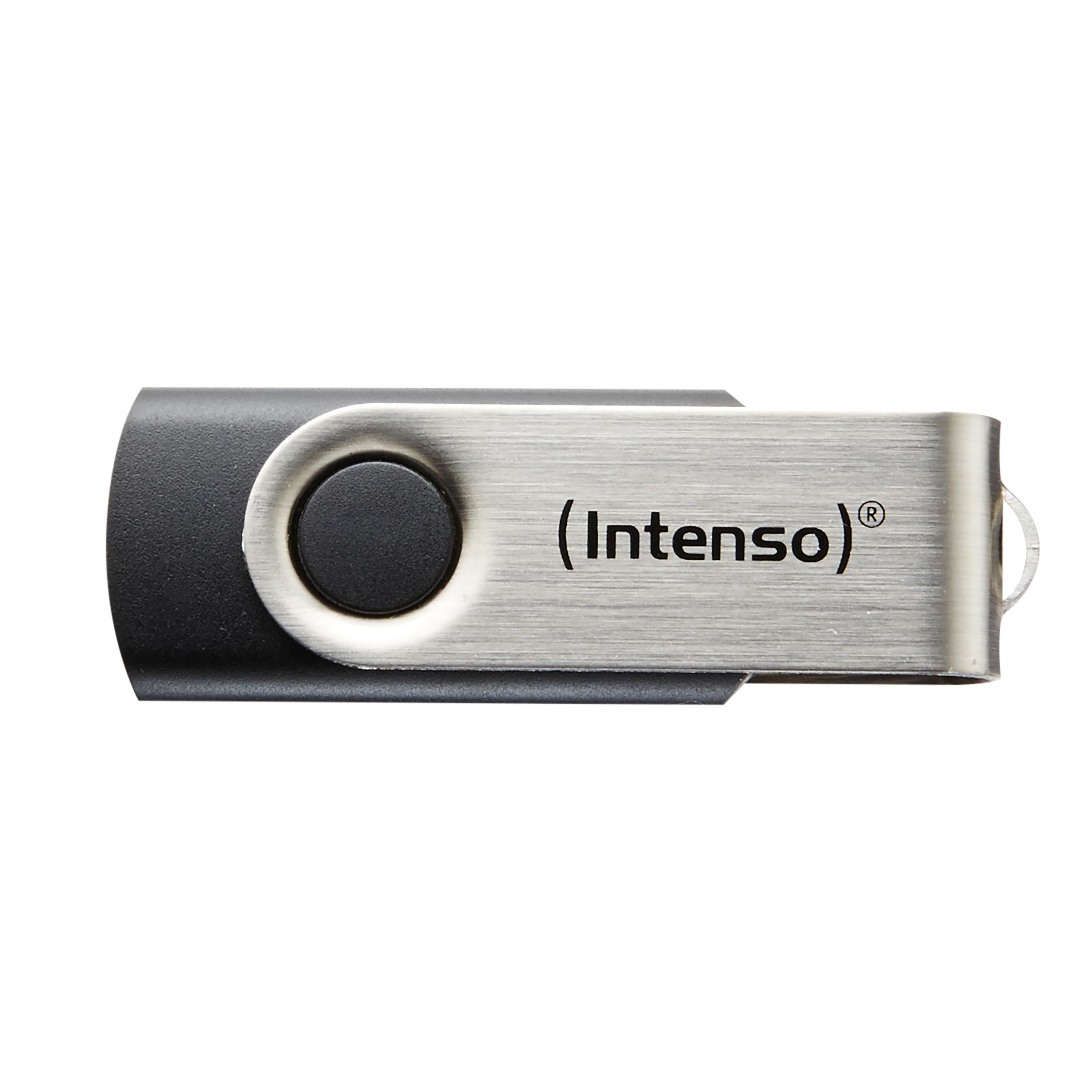 STICK 32GB USB 2.0 Intenso Basic Line juoda/sidabrinė