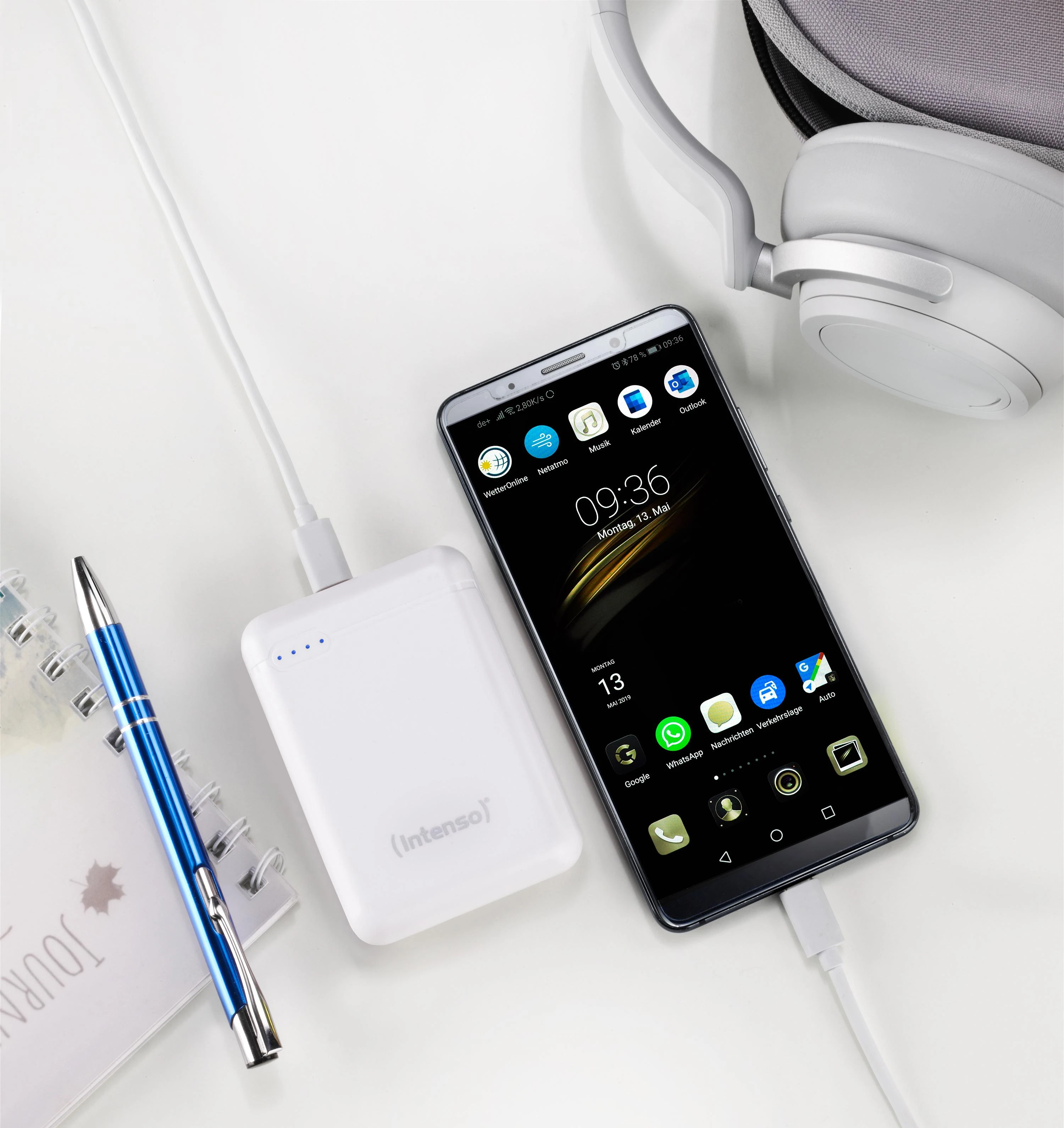 POWER BANK USB 10000MAH Baltas 7313532 INTENSO