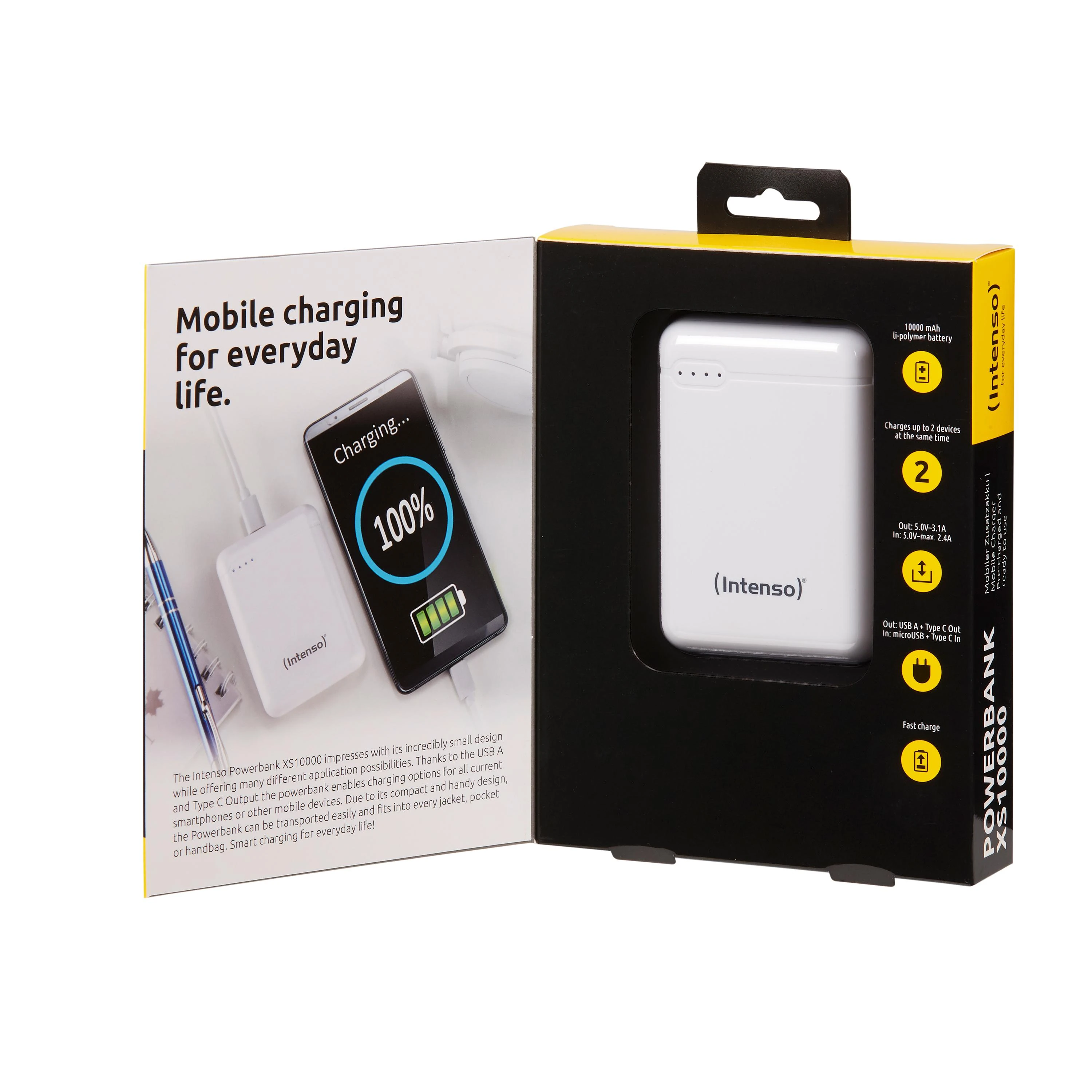 POWER BANK USB 10000MAH Baltas 7313532 INTENSO