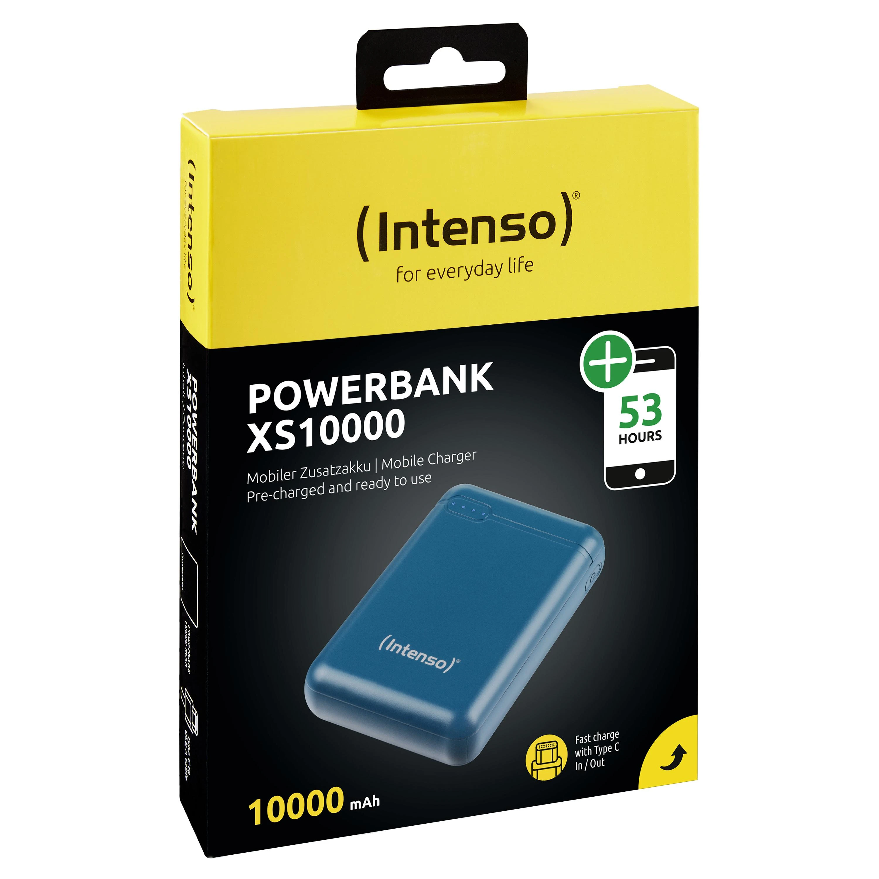 Intenso Powerbank XS10000 benzinas 10000 mAh įsk. USB nuo A iki C tipo