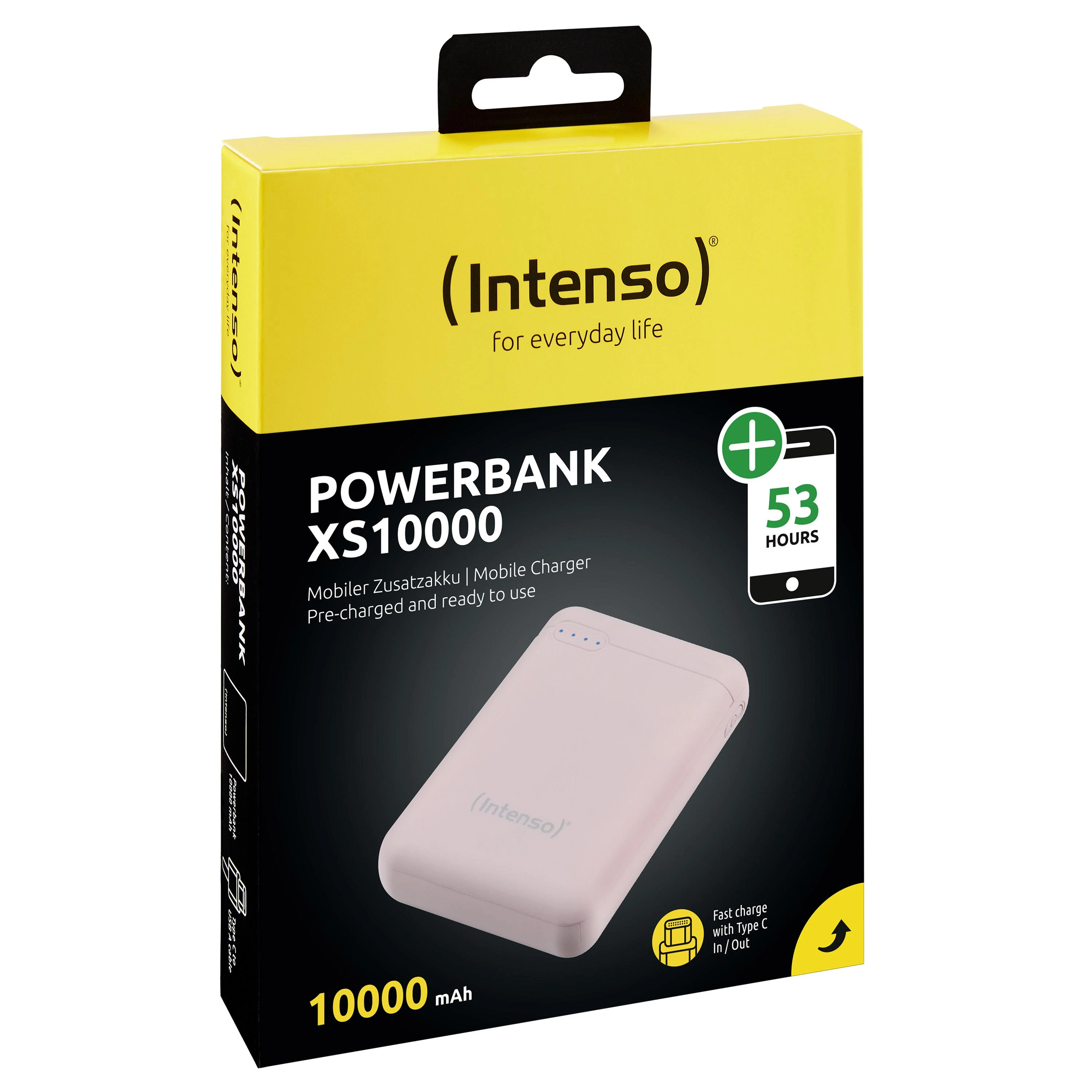 Intenso Powerbank XS10000 rose 10000 mAh su įsk. USB nuo A iki C tipo