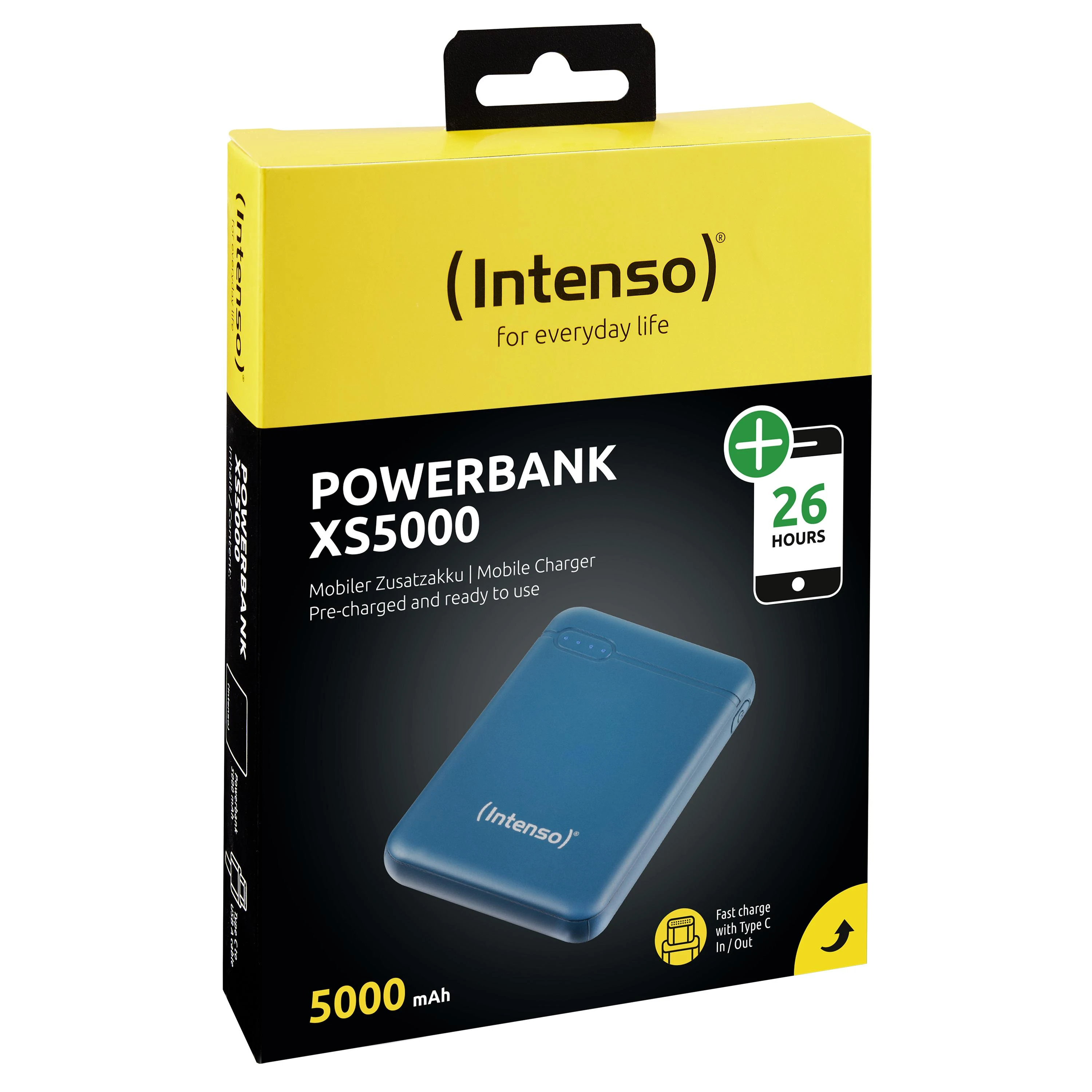 Intenso Powerbank XS5000 benzininis 5000 mAh įsk. USB nuo A iki C tipo