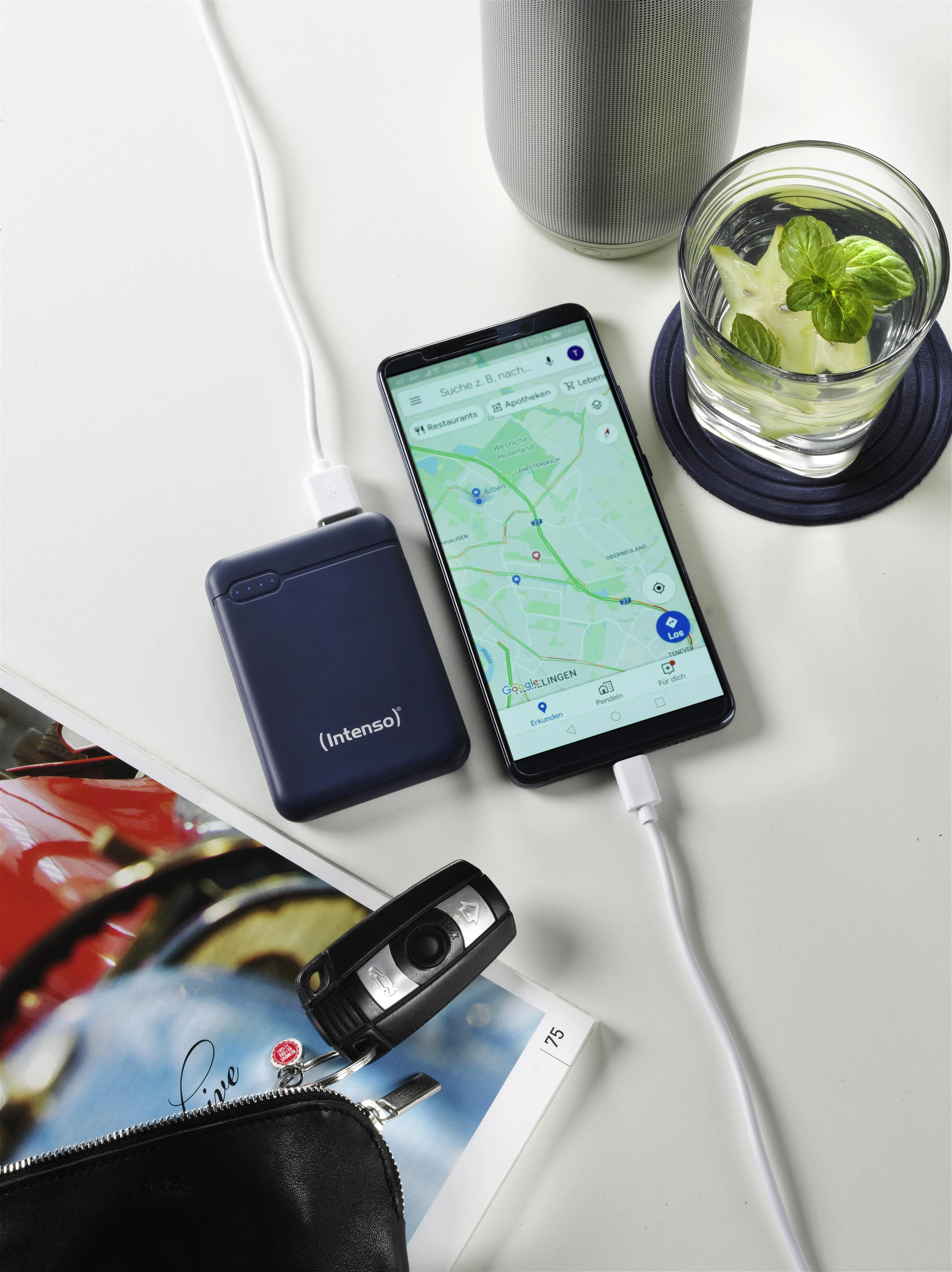 Intenso Powerbank XS5000 mėlyna 5000 mAh įsk. USB nuo A iki C tipo