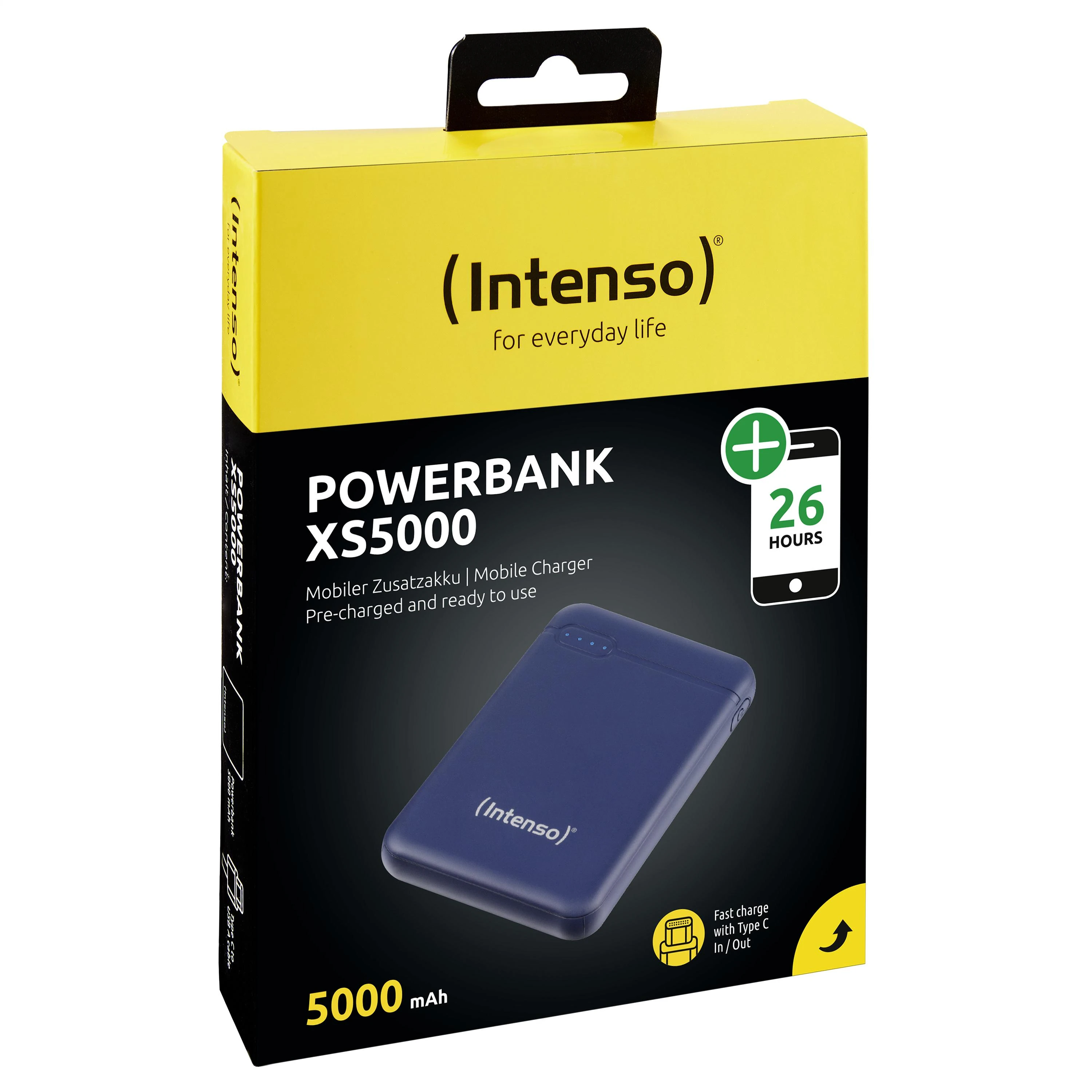 Intenso Powerbank XS5000 mėlyna 5000 mAh įsk. USB nuo A iki C tipo