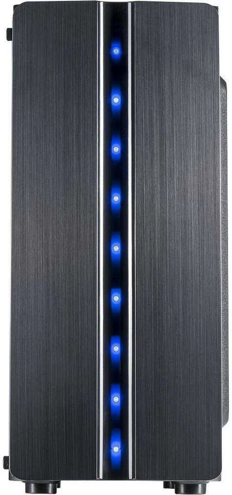 Važiuoklė INTER-TECH Thunder Gaming Midi Tower, ATX, 1xUSB3.0, 2xUSB2.0, HD audio, PSU pasirinktinai, Lango šoninis skydelis, LED lemputė priekyje, 1x 120mm serial mėlynas LED, Juodas