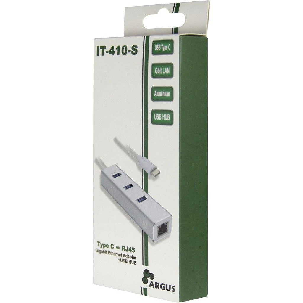 Inter tech HUB USB Argus Argus 1x RJ-45 + 3x USB-A 3.0 (88885472)