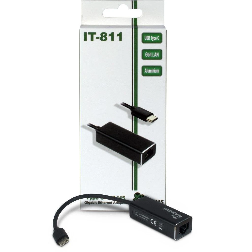 Panzer Glass Inter-Tech LAN-Adapteris Argus IT-811 USB-C Gigabit Ethernet