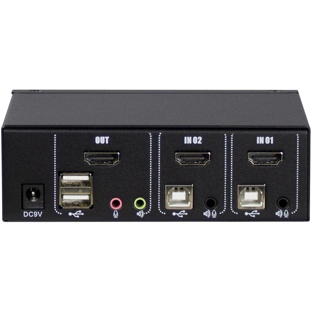 Inter-Tech KVM jungiklis AS-21HA HDMI, 2 prievadas, metalinis
