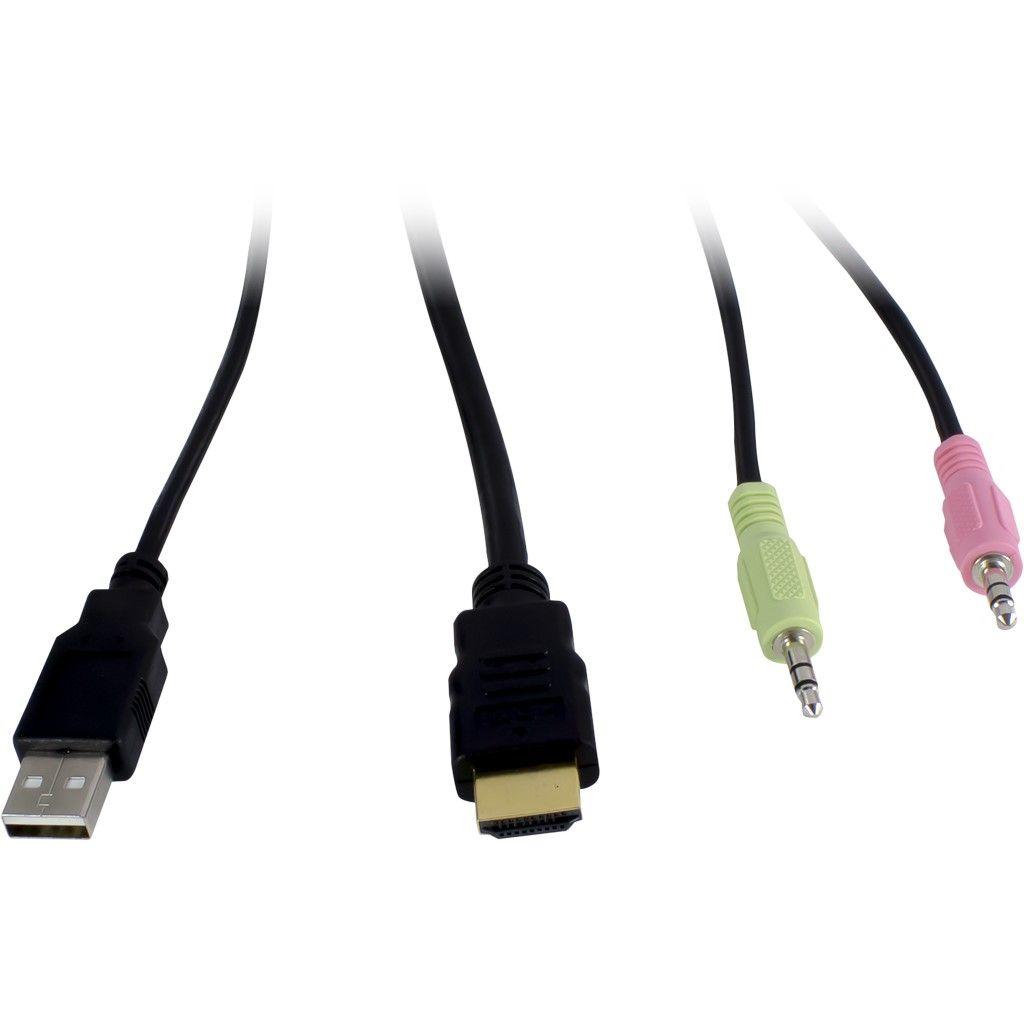 Inter-Tech KVM jungiklis AS-41HA HDMI, 4 prievadas, metalinis