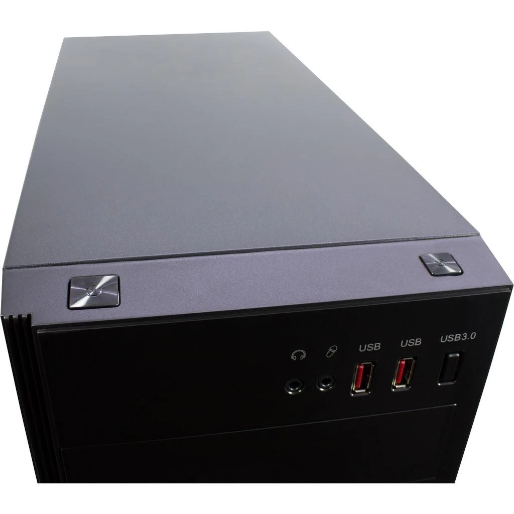 Chassis INTER-TECH B-42 Juodas Midi Tower, ATX, 2xUSB2.0, Mėlyna LED strip, PSU optional