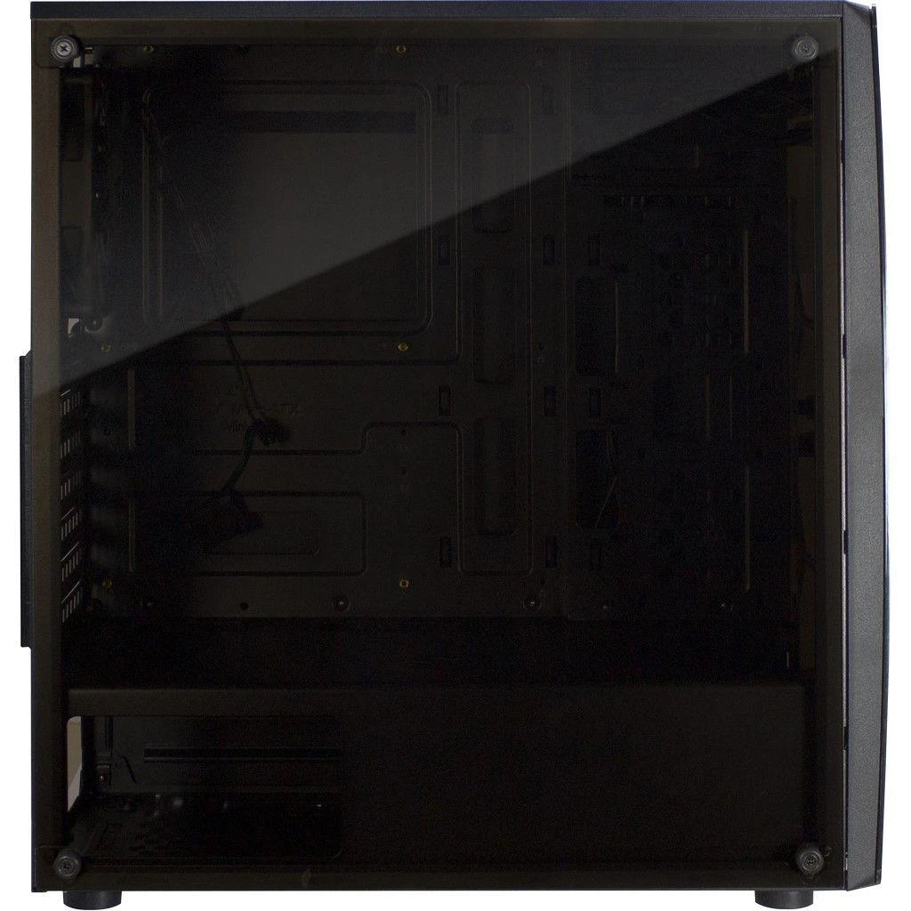 Važiuoklė INTER-TECH Thunder Gaming Midi Tower, ATX, 1xUSB3.0, 2xUSB2.0, HD audio, PSU pasirinktinai, Lango šoninis skydelis, LED lemputė priekyje, 1x 120mm serial mėlynas LED, Juodas