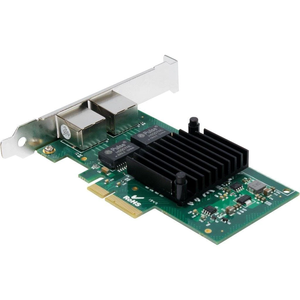 Inter-Tech ST-727 Argus Dual Gigabit Adapteris PCIe x4, Intel lustų rinkinys i350, VT-c (VMDq, SR-IOV), RSS, MSI-X