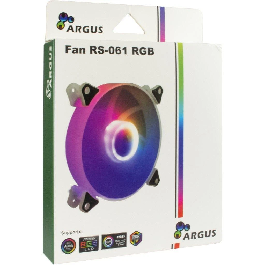Argus RS-061 RGB ventiliatoriaus pakuotė
