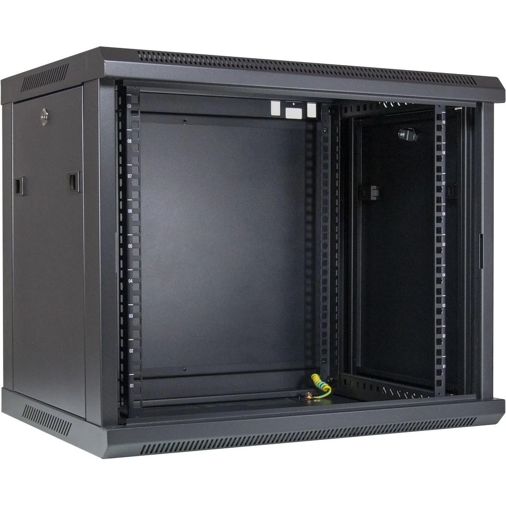 Inter-Tech SMA-6409, Prie sienos montuojamas stovas, 9U, 30 kg, Raktas su raktu, 16,7kg, Juoda