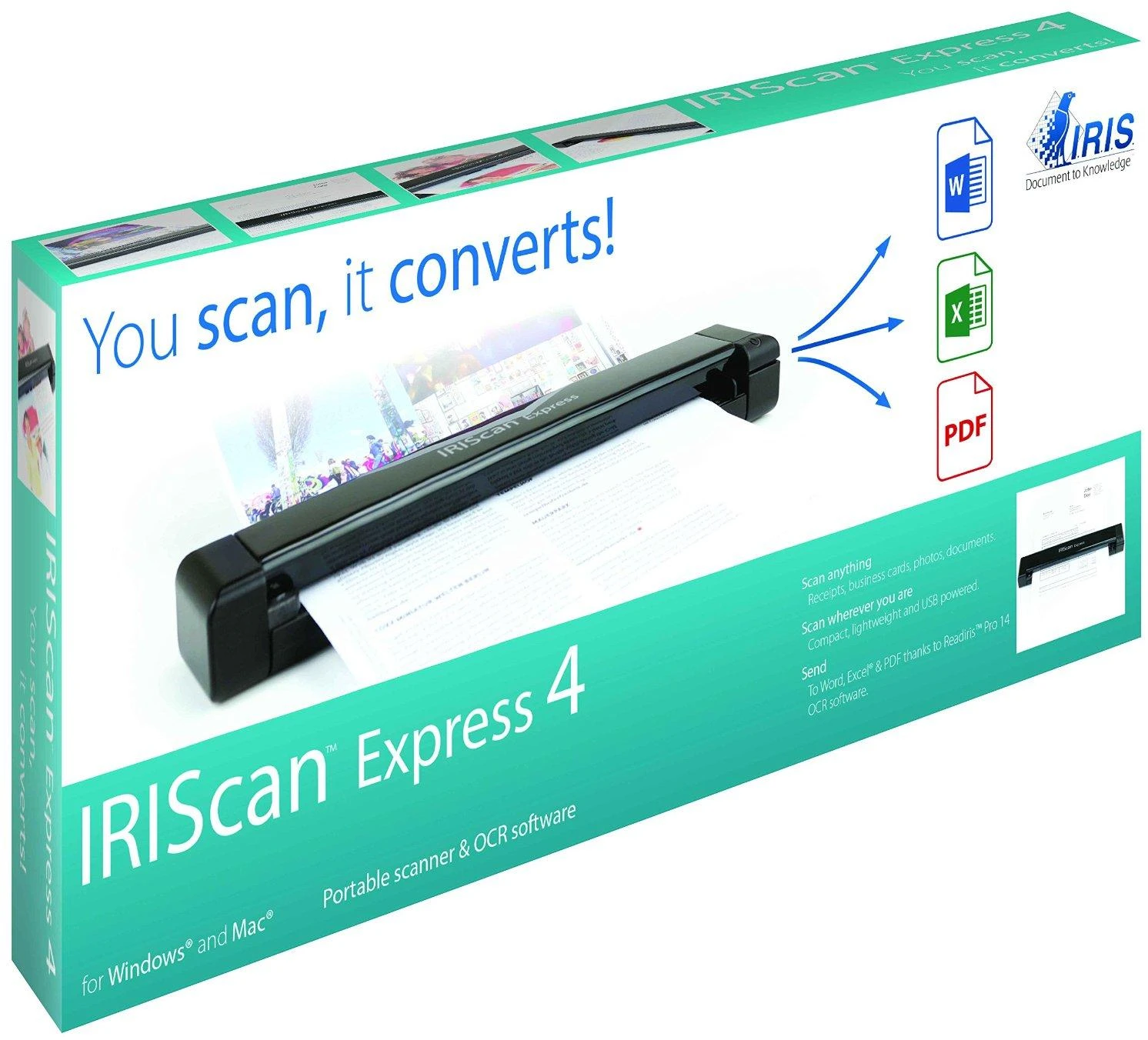 Skeneris Skaitytuvas, tiekiamas dokumentams IRIS Express 4 458510 (A4, USB, USB kabelis)