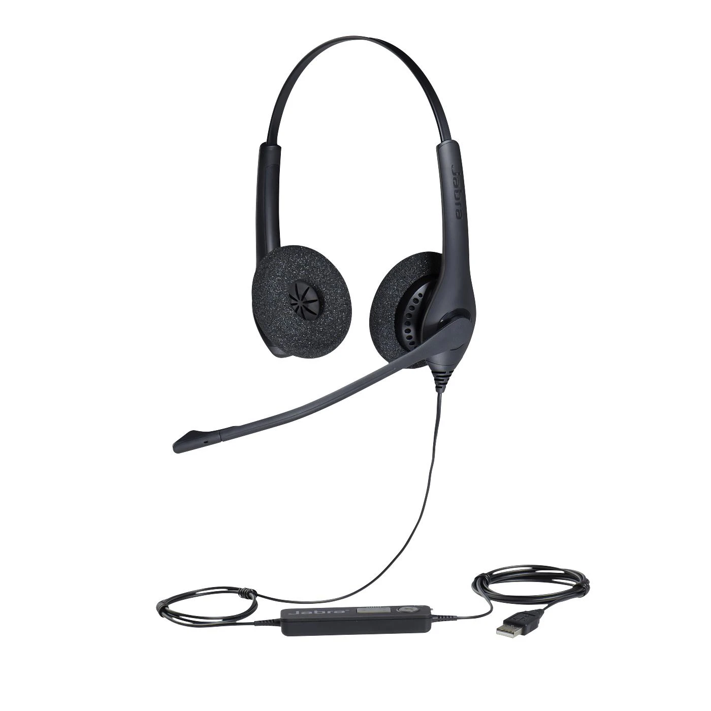 Jabra Biz 1500 Duo Laidinės ausinės, USB-A, Juoda