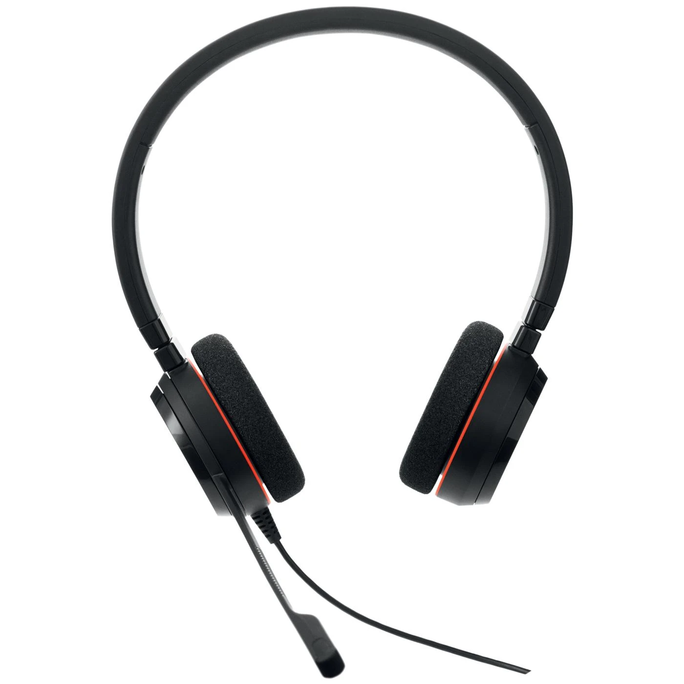 Ausinės JABRA EVOLVE 20 MS Stereo USB su lankeliu ant galvos triukšmo slopinimas USB jungtis su užtildymo mygtuku ir garsumo valdymu ant laido