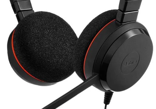 Ausinės JABRA EVOLVE 20 UC Stereo USB su lankeliu ant galvos triukšmo slopinimas USB jungtis su užtildymo mygtuku ir garsumo valdymu ant laido