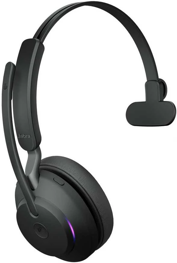 Jabra Evolve2 65 MS Mono Belaidės ausinės, Bluetooth, USB-A, Charging Stovas, Juoda