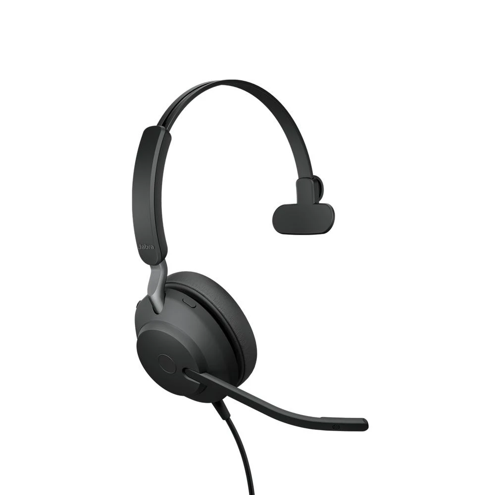 Jabra Evolve2 40 laidinės ausinės iš kairės pusės