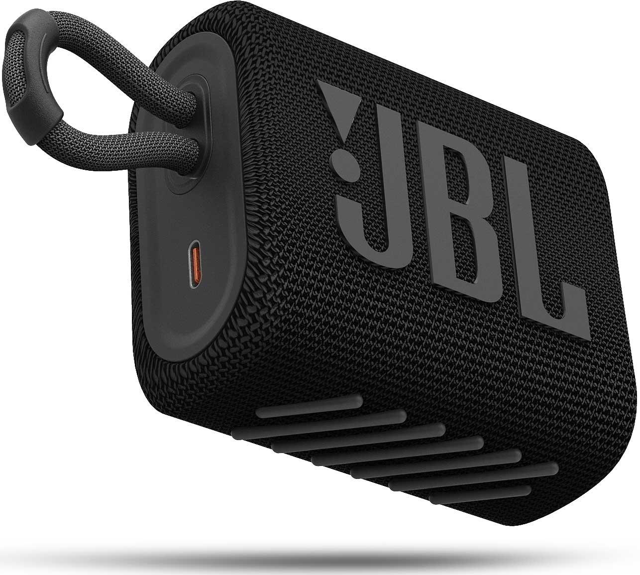 JBL GO 3 nešiojama kolonėlė, Atspari vandeniui, Juoda