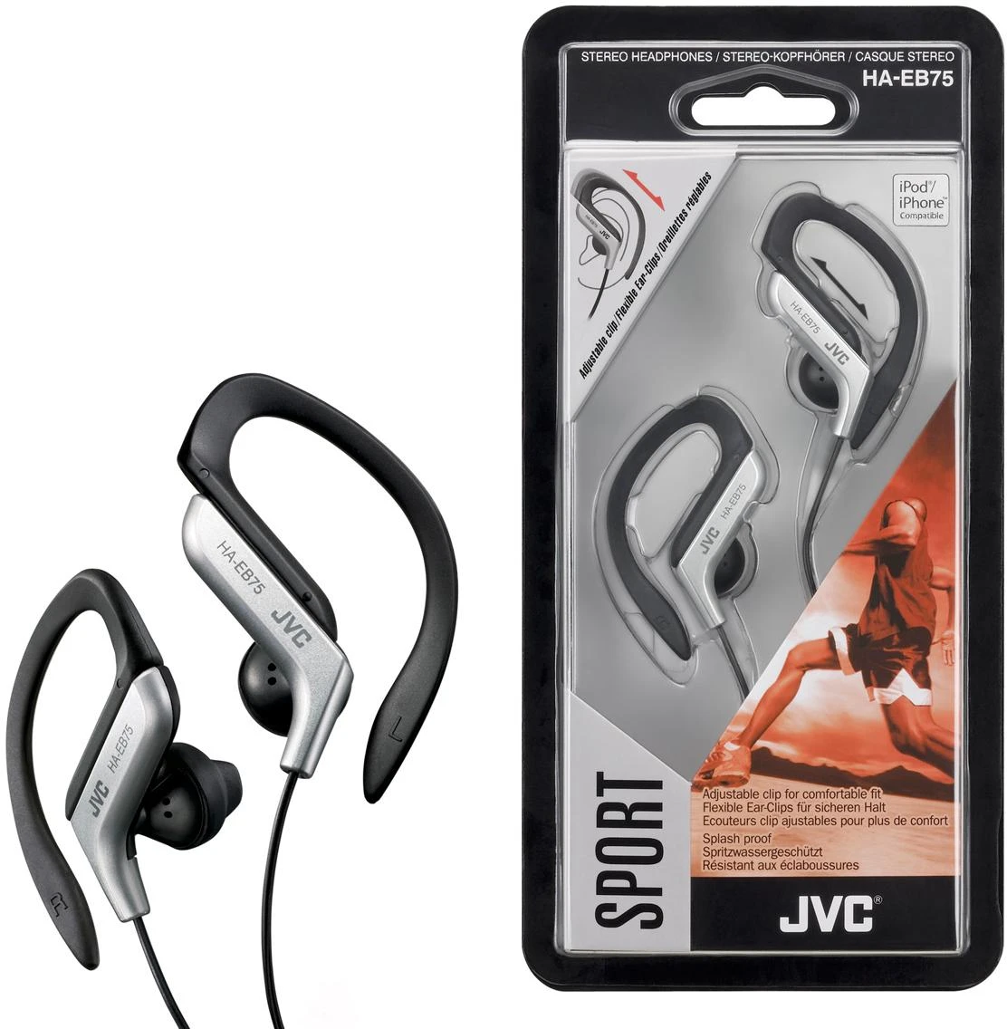 JVC HA-EB75SE ausinės su lankeliais ir pakuote