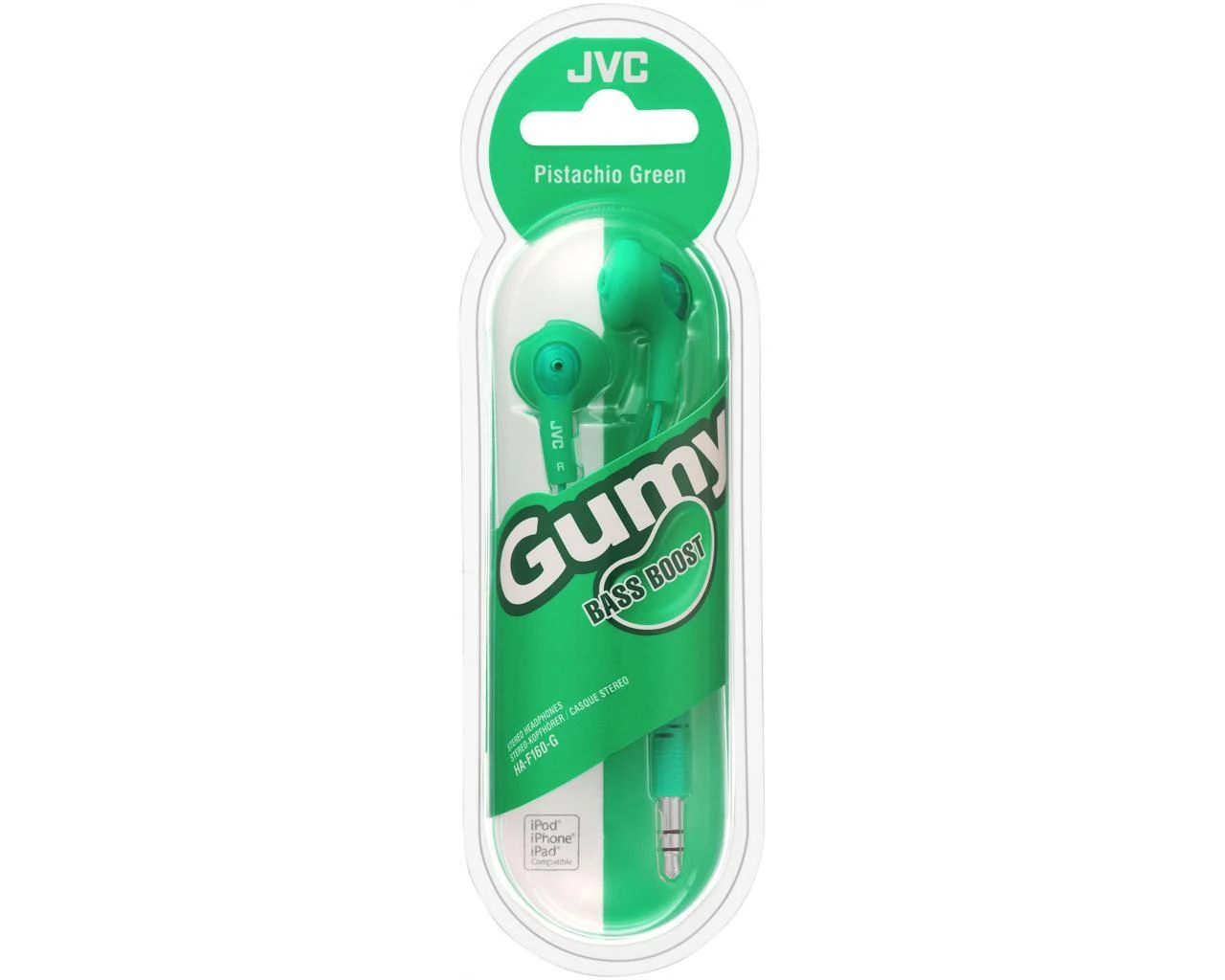 Į ausis įkišamos Ausinės JVC HA-F160GEP "Bass boosting" technologija, "Gumy", žalios