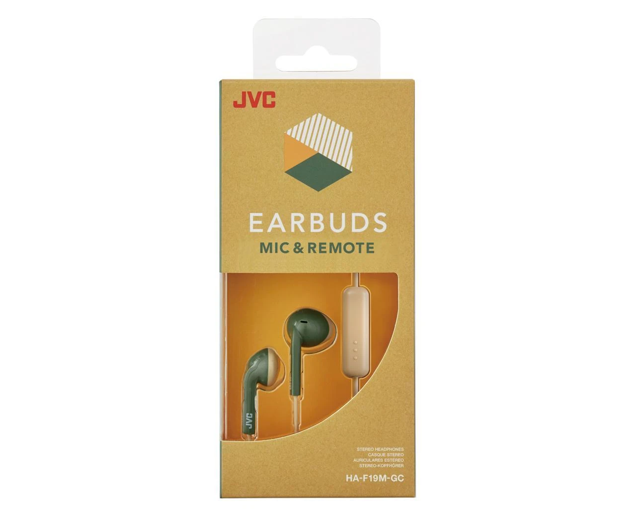 Retro stiliaus Ausinės su mikrofonu JVC HA-F19M-GC-E IPX2, žalios