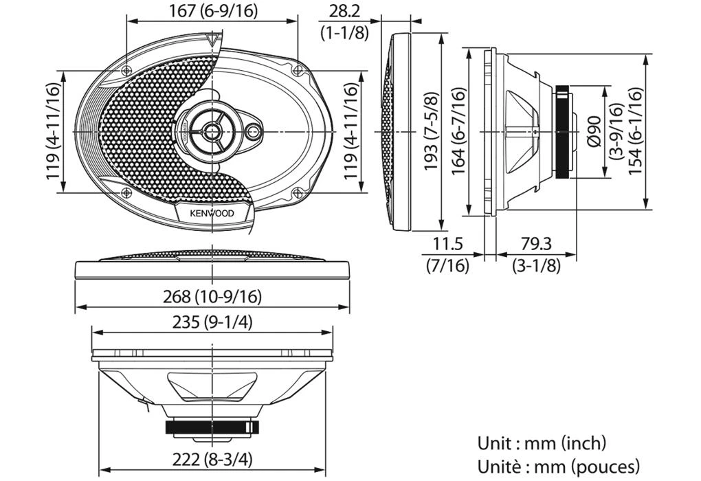 Kenwood KFC-S6976EX techninis matmenų brėžinys