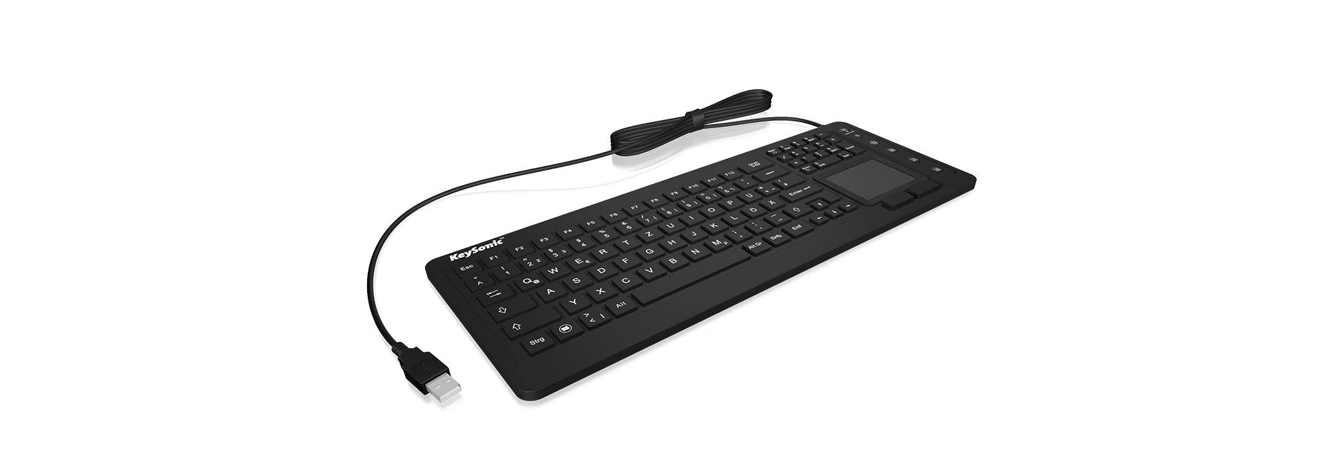 Klaviatūra „KeySonic KSK-6231INEL“ (JK) Pramoninis jutiklinis planšetinis kompiuteris, baltas, urmu