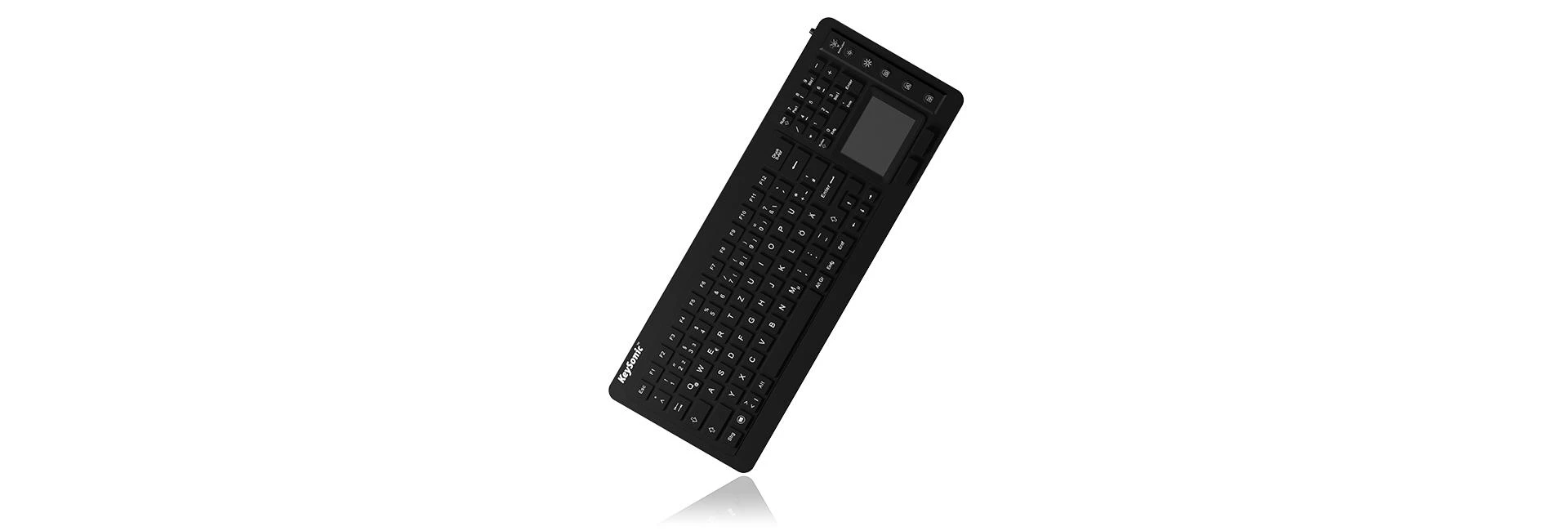 Klaviatūra „KeySonic KSK-6231INEL“ (JK) Pramoninis jutiklinis planšetinis kompiuteris, baltas, urmu