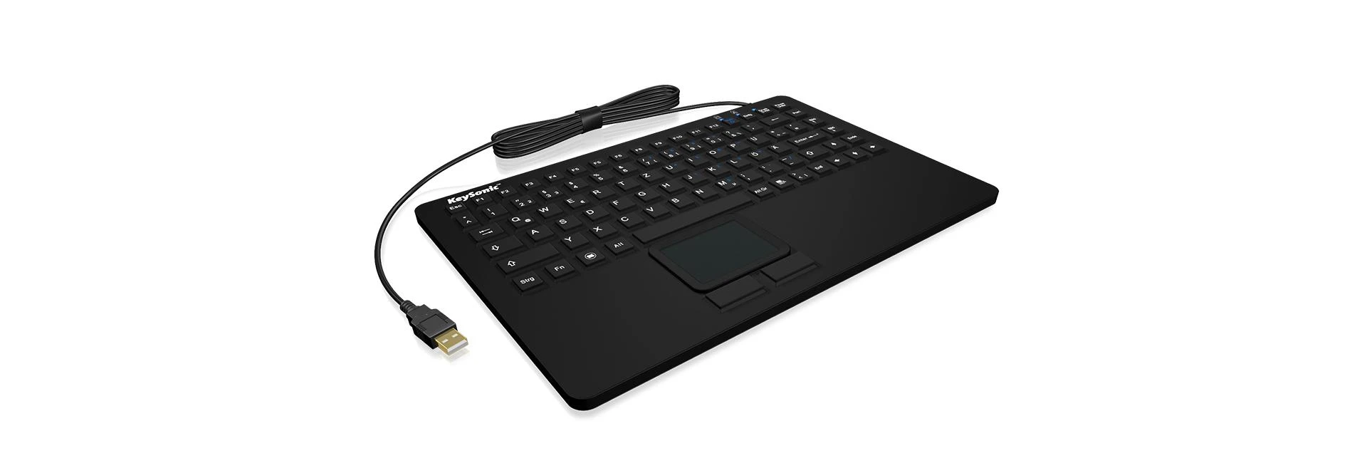 RaidSonic KEYSONIC KSK-5230 IN silikoninė klaviatūra su jutikliniu kilimėliu vandeniui atspari antimikrobinė industry antigrybelinė priemonė