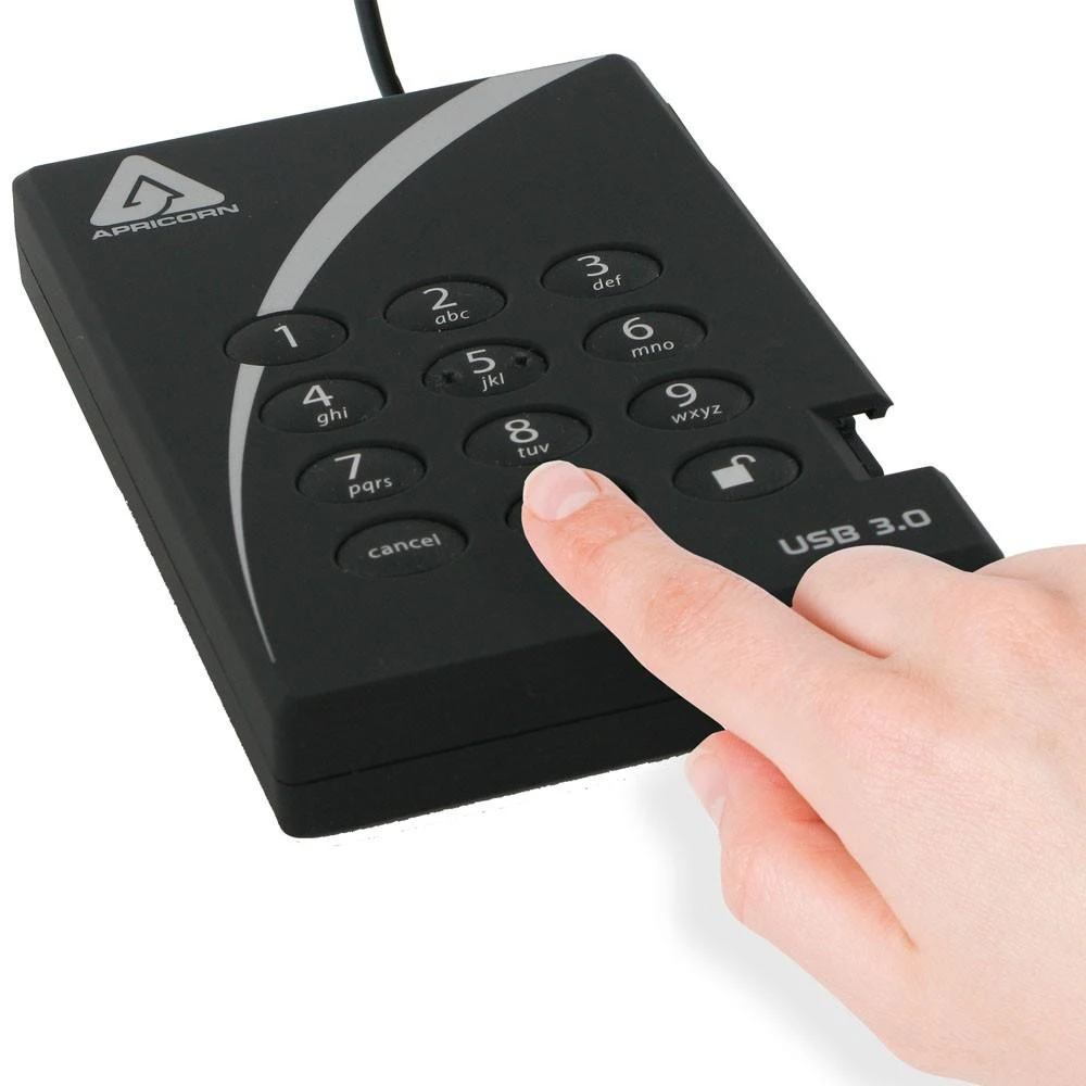 Kietasis diskas Dysk zewnętrzny HDD Apricorn Aegis Padlock 2TB Juodas (A25-3PL256-2000)