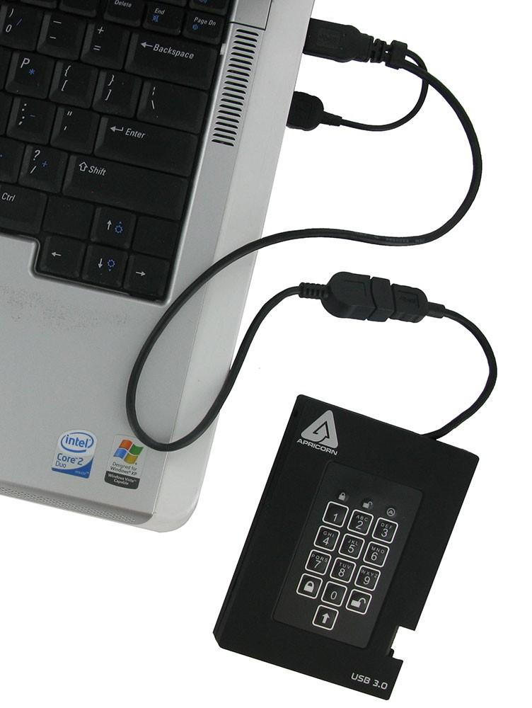 Kietasis diskas Dysk zewnętrzny HDD Apricorn Aegis Padlock 500GB Juodas (A25-3PL256-500F)