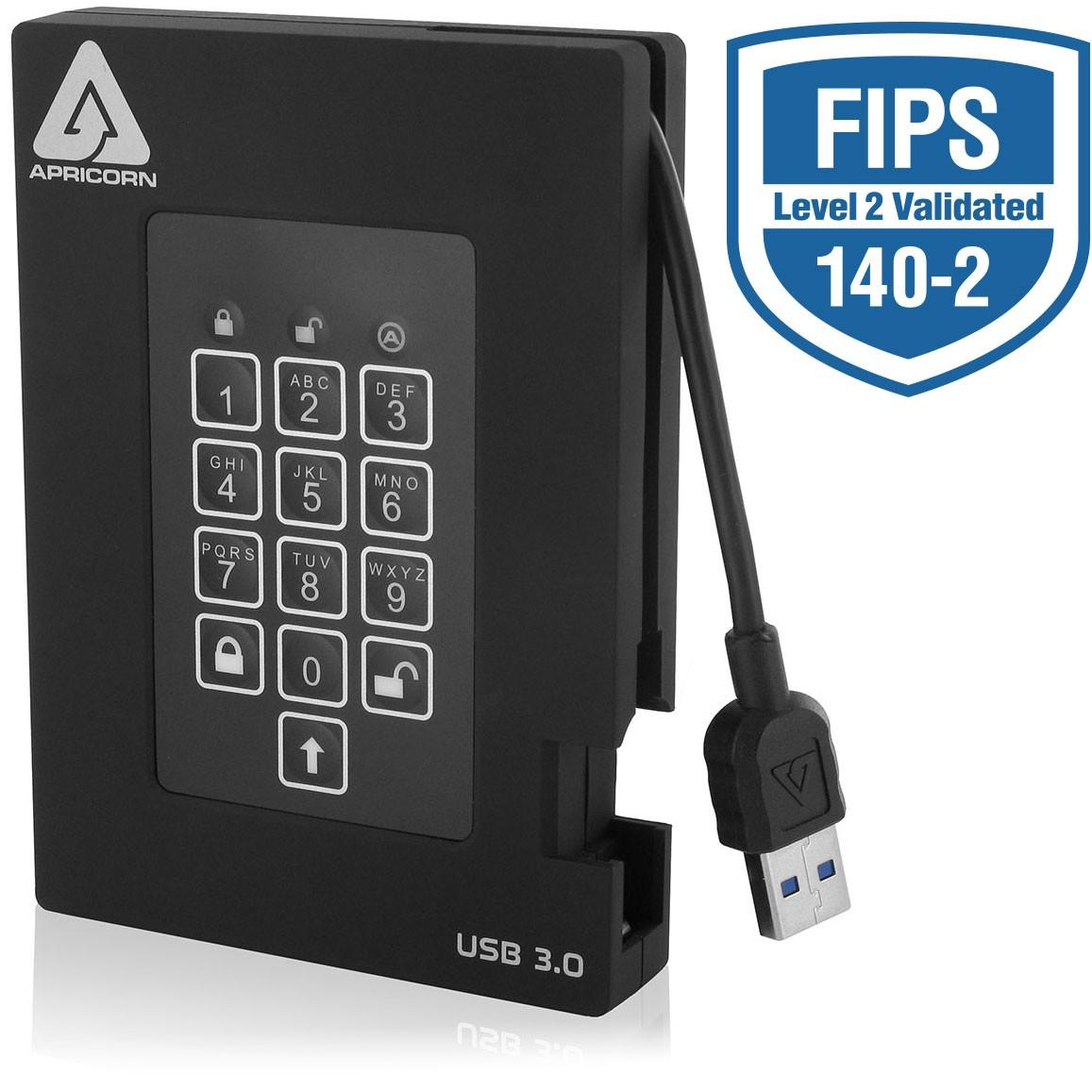 Kietasis diskas išorinis HDD Apricorn Aegis Fortress 2TB Juodas (A25- 3PL25- 2000F)