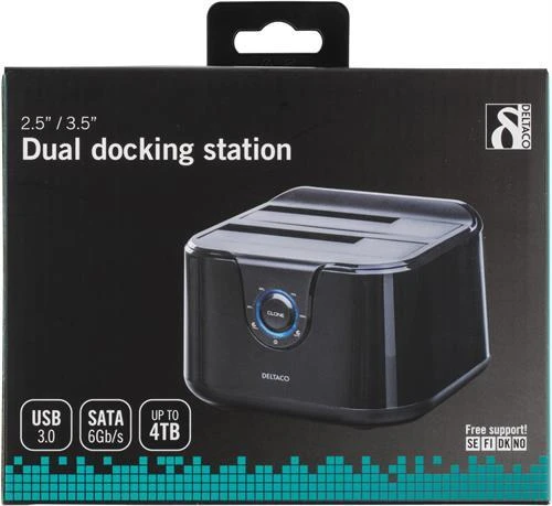 HDD dėžutė DELTACO SATA 2x 2.5" ar 3.5" USB 3.0 / MAP-GD35U3