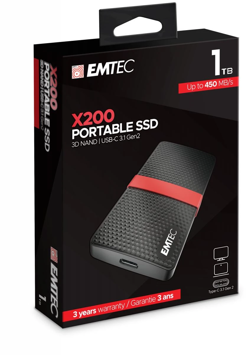 Kietasis diskas Emtec SSD 3.1 X200 1TB „Power Plus“ nešiojamas diskas